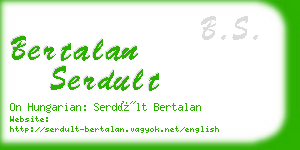 bertalan serdult business card